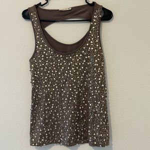 Brown Sparkly Tank Top | Size: Medium